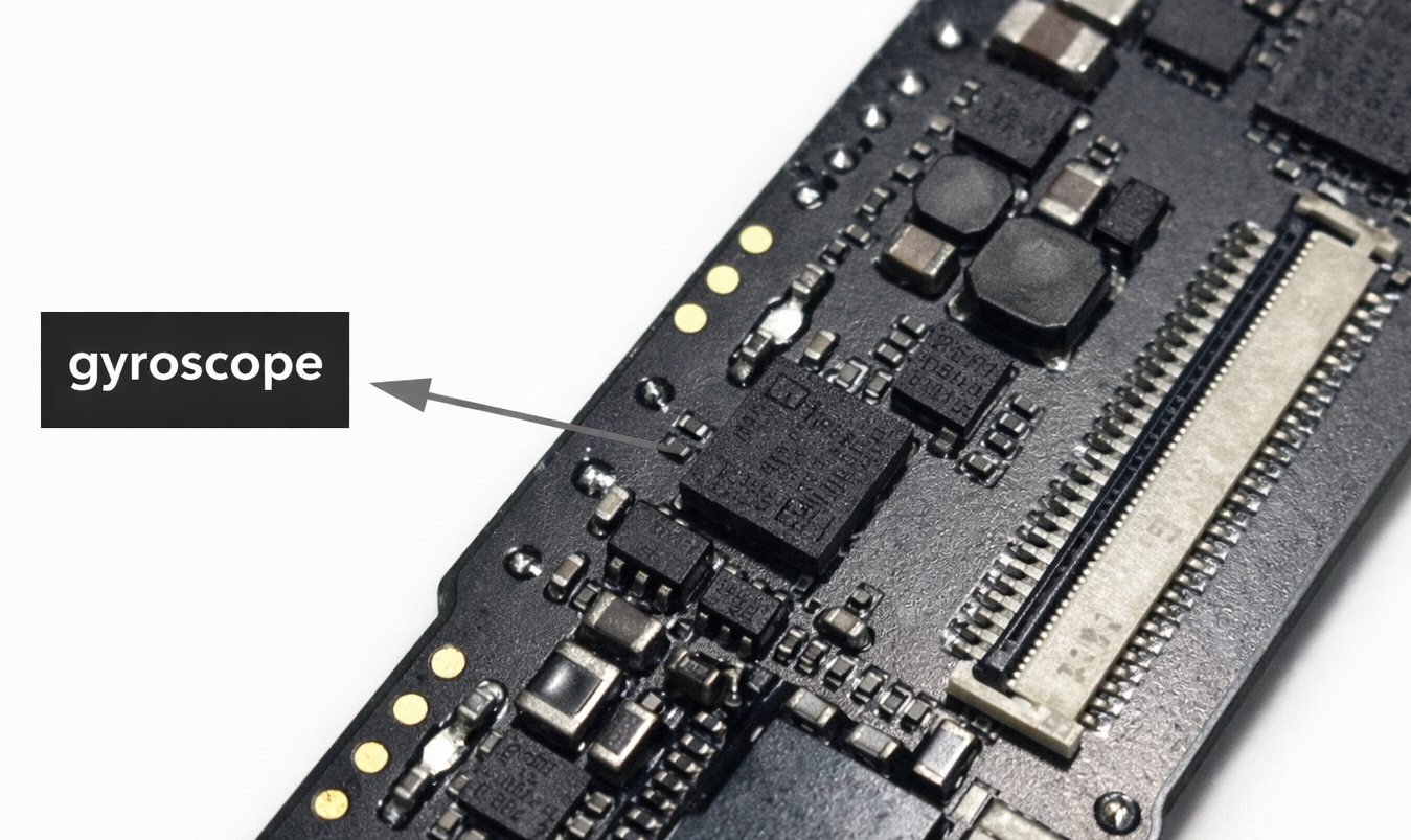 Smartphone Gyroscope Chip on Circuit Board
