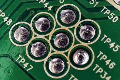 Example of High-Quality, Shiny Solder Joints on PCB