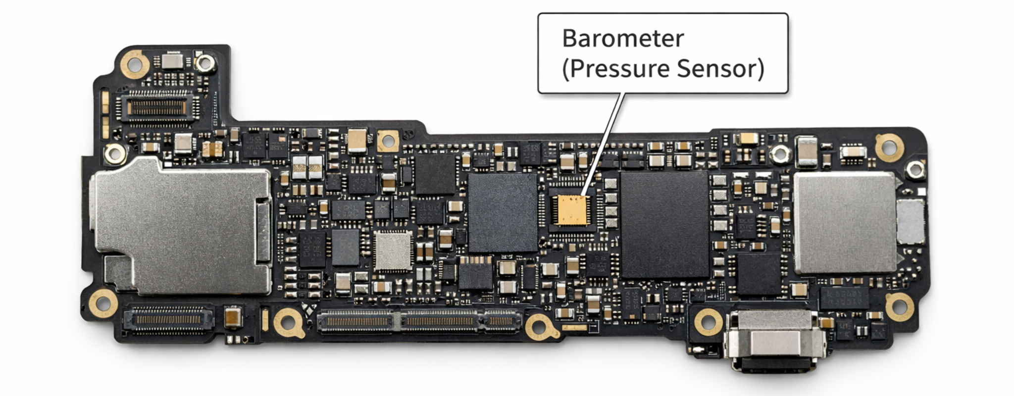 Barometer Chip on Smartphone Motherboard